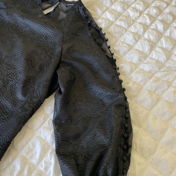 Karen Millen black semi sheer blouse - Picture 2 of 7